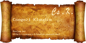 Csegezi Klaudia névjegykártya